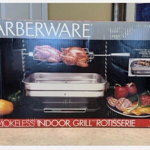 Farberware Silver Indoor Smokeless Grill with Rotisserie